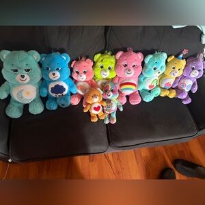 Care Bears Colorful Plush Lot - Pink, Blue, Green, Yellow, Orange